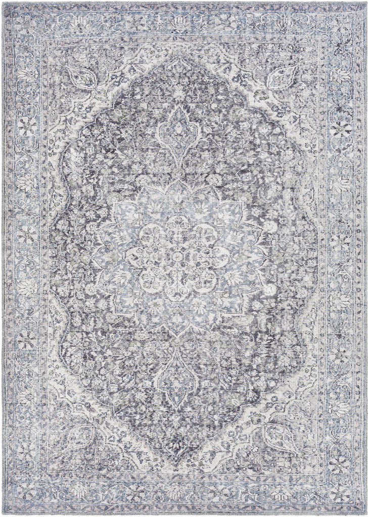 Hauteloom Tavas TAVA Charcoal Machine Made Chenille-Polyester Rug