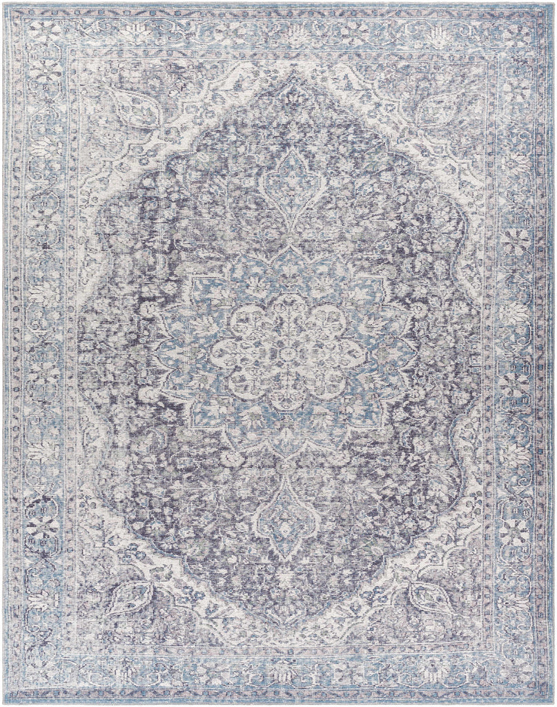 Hauteloom Tavas TAVA Charcoal Machine Made Chenille-Polyester Rug