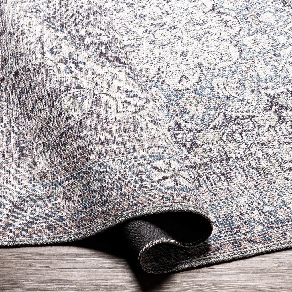 Hauteloom Tavas TAVA Charcoal Machine Made Chenille-Polyester Rug