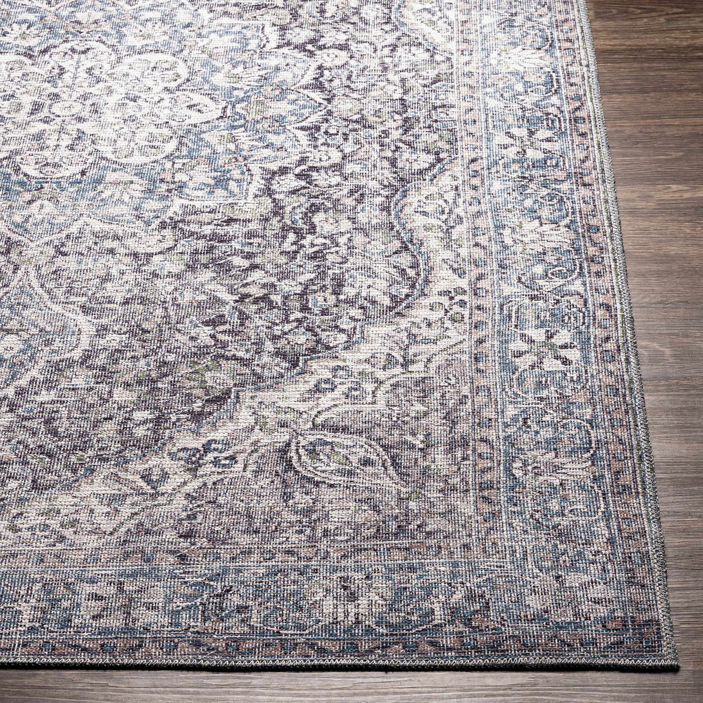 Hauteloom Tavas TAVA Charcoal Machine Made Chenille-Polyester Rug