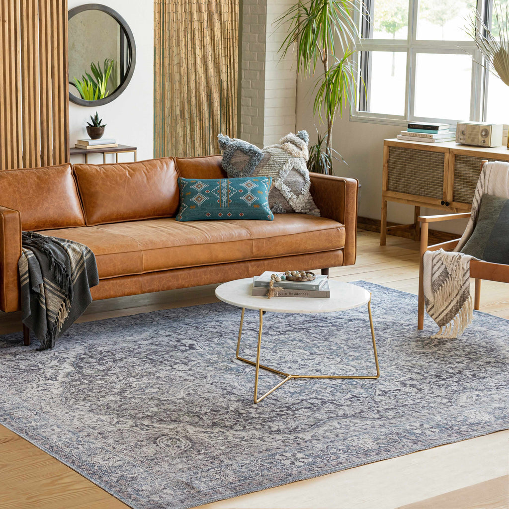 Hauteloom Tavas TAVA Charcoal Machine Made Chenille-Polyester Rug