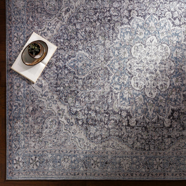 Hauteloom Tavas TAVA Charcoal Machine Made Chenille-Polyester Rug