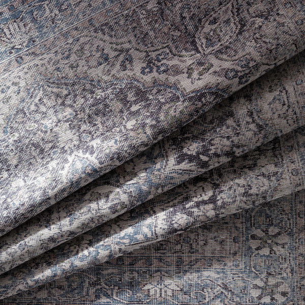 Hauteloom Tavas TAVA Charcoal Machine Made Chenille-Polyester Rug