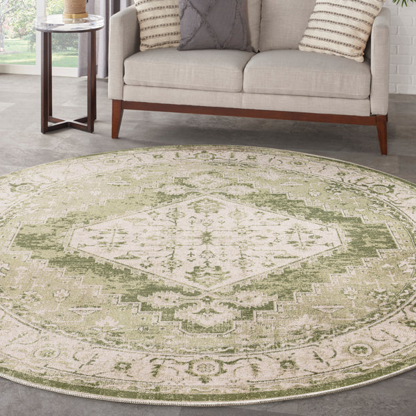 nourison astra machine washable asw11 ivory green rug