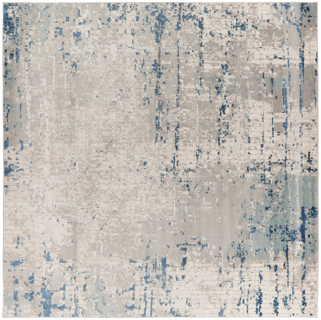 nourison quarry qua01 ivory grey blue rug