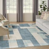 nourison astra machine washable asw09 blue ivory rug