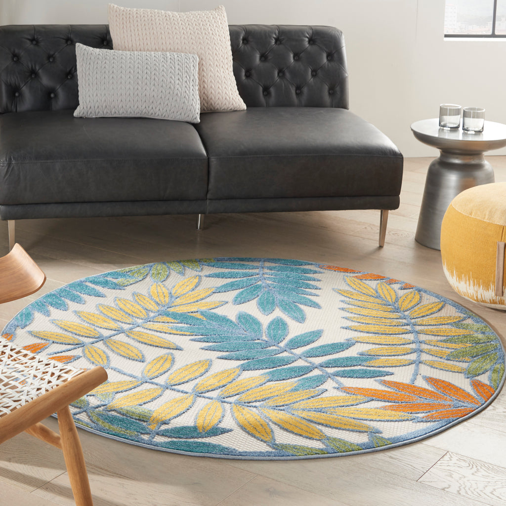 nourison aloha alh18 ivory multi rug