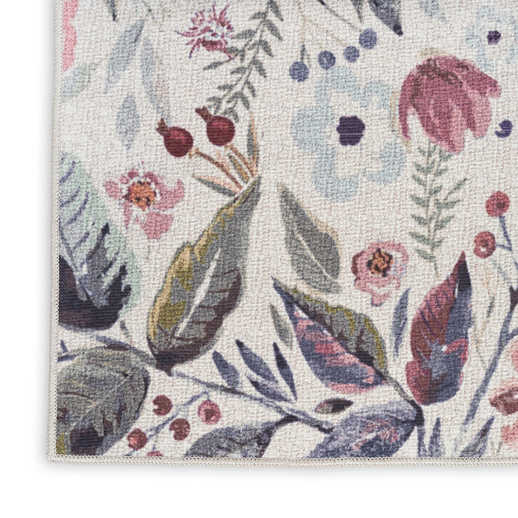 nourison nourison washables nwb01 ivory pink rug