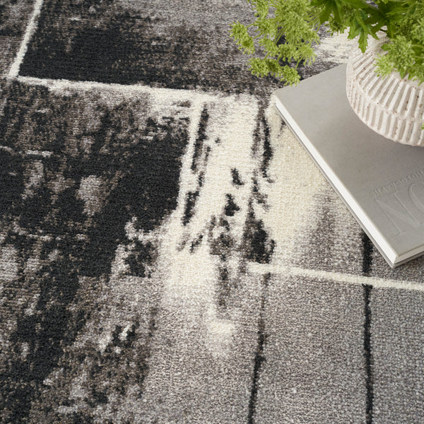 nourison twilight twi30 grey ivory black rug