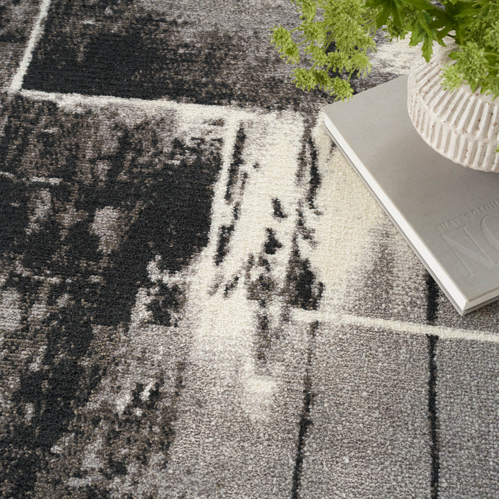 nourison twilight twi30 grey ivory black rug