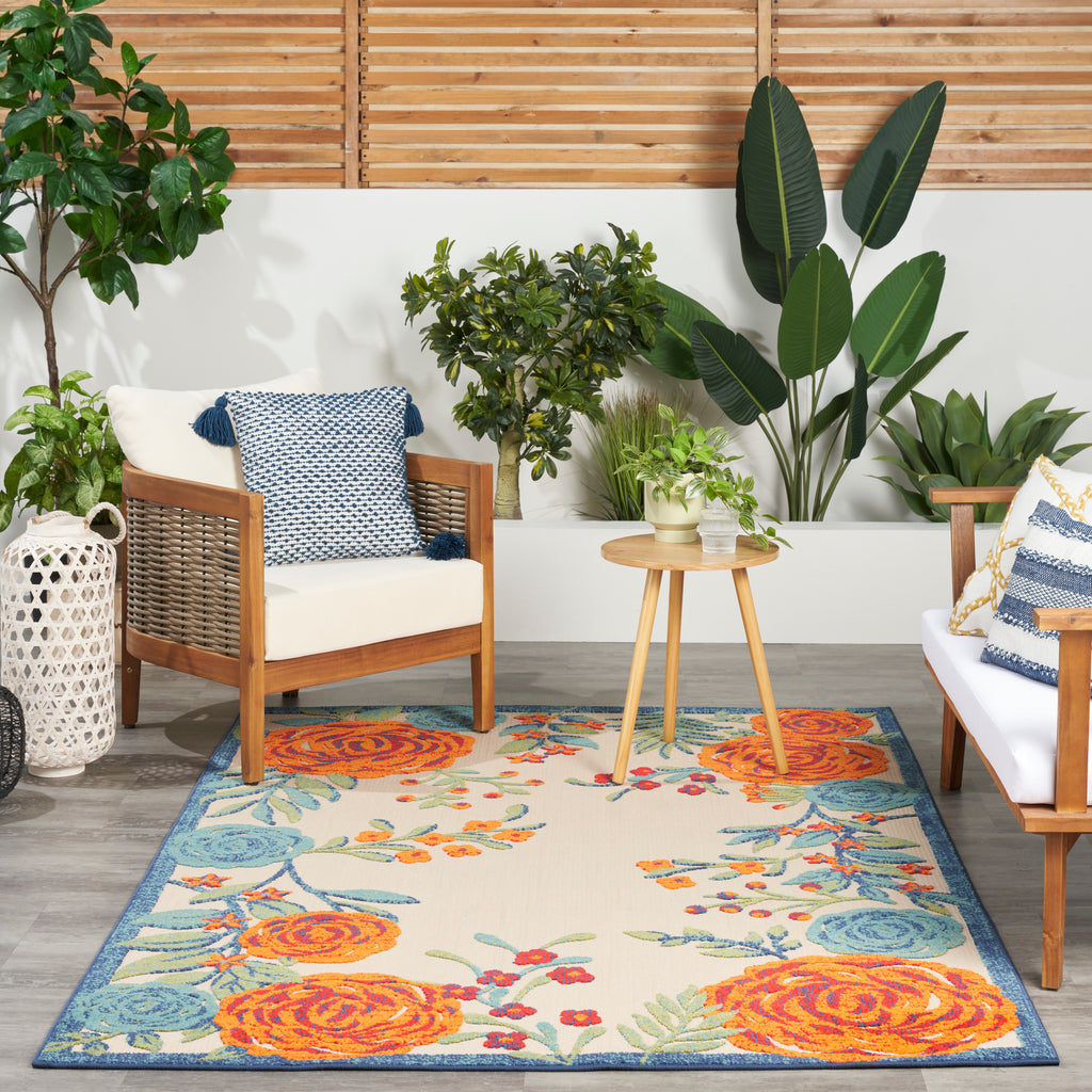 nourison aloha alh32 ivory multicolor rug