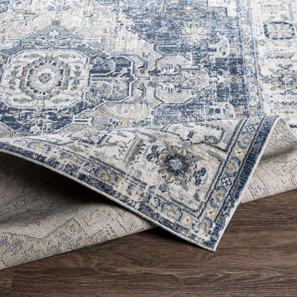 Hauteloom Telina TELI Blue Machine Made Polypropylene Rug