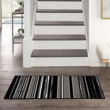 nourison grafix grf41 black white rug