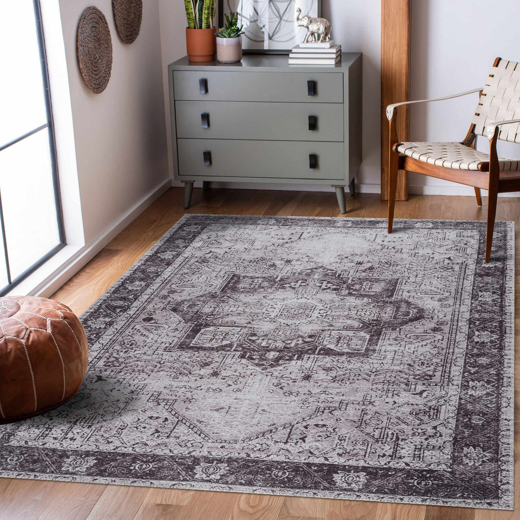 Hauteloom Kyan KYAN Gray Machine Made Cotton Rug