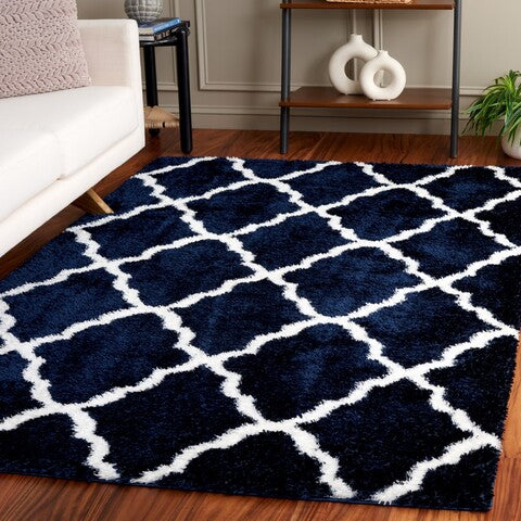 safavieh clearance tahoe shag tho675n navy rug
