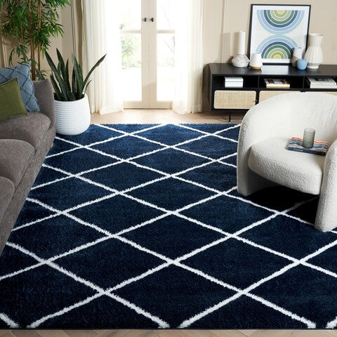 safavieh clearance tahoe shag tho676n navy rug