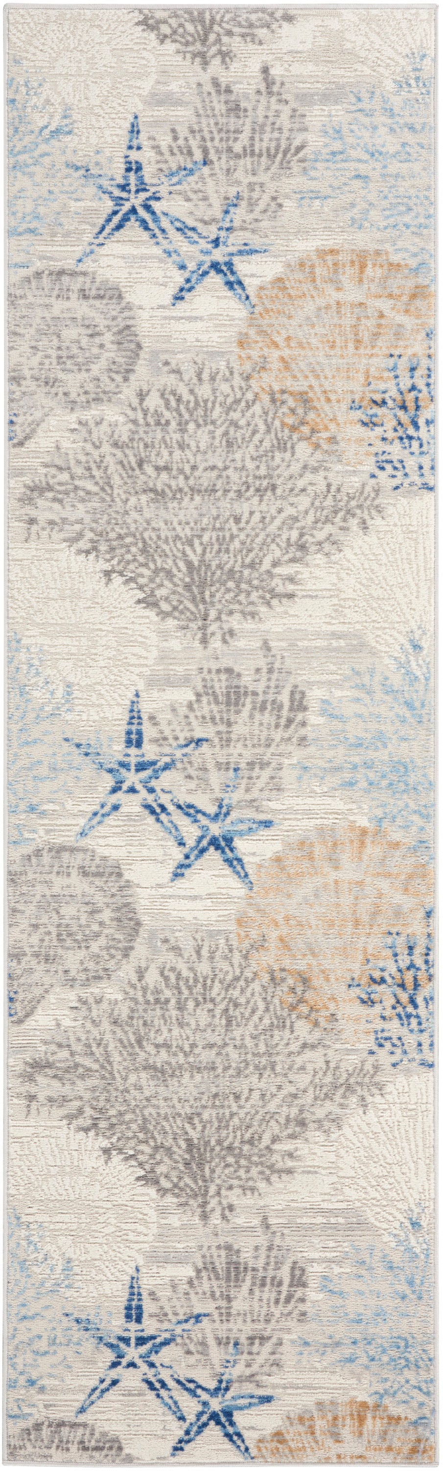 nourison seaside sds04 ivory grey blue rug