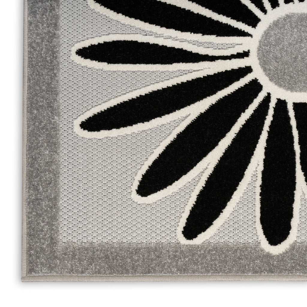 nourison aloha alh33 black white rug