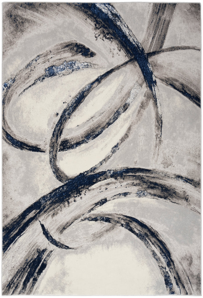 nourison brushstrokes bsk02 grey navy rug