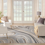 nourison glitz glz21 grey gold rug