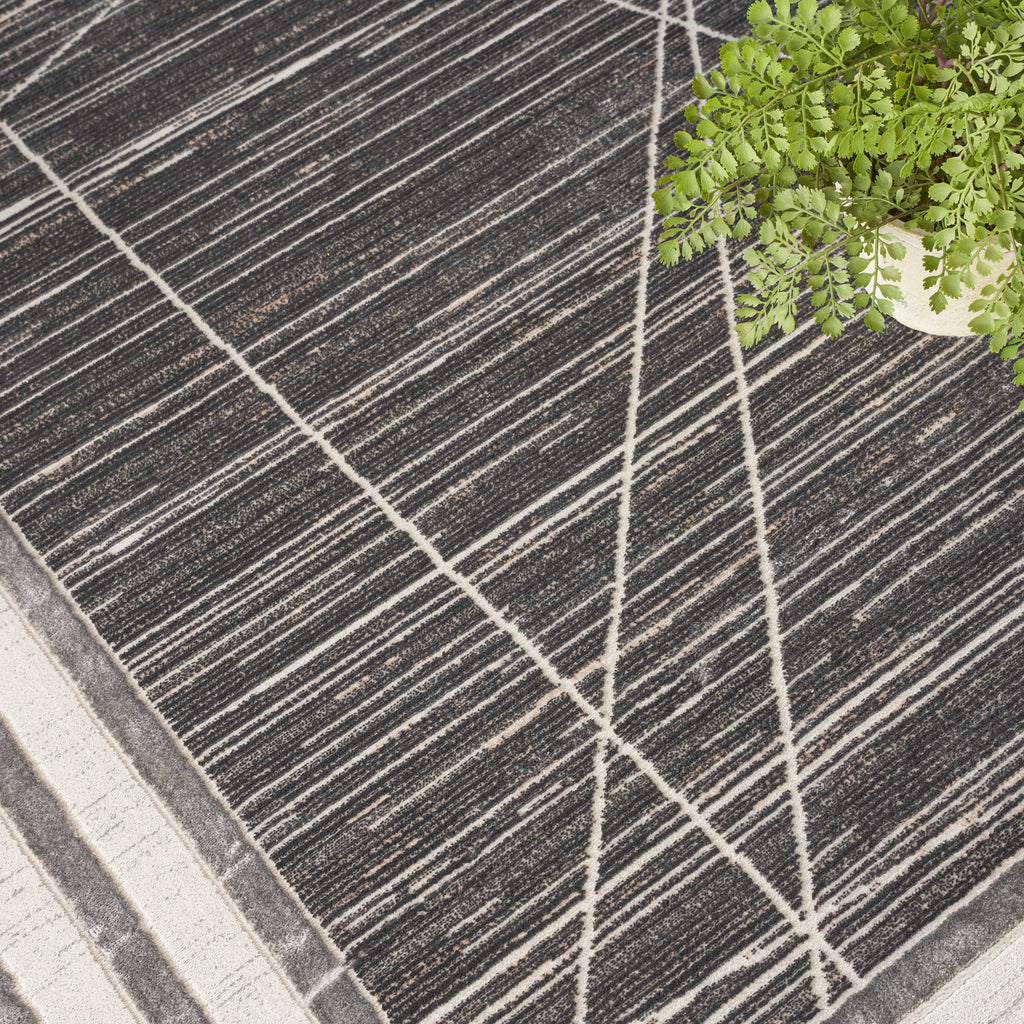nourison desire dsr01 charcoal silver rug