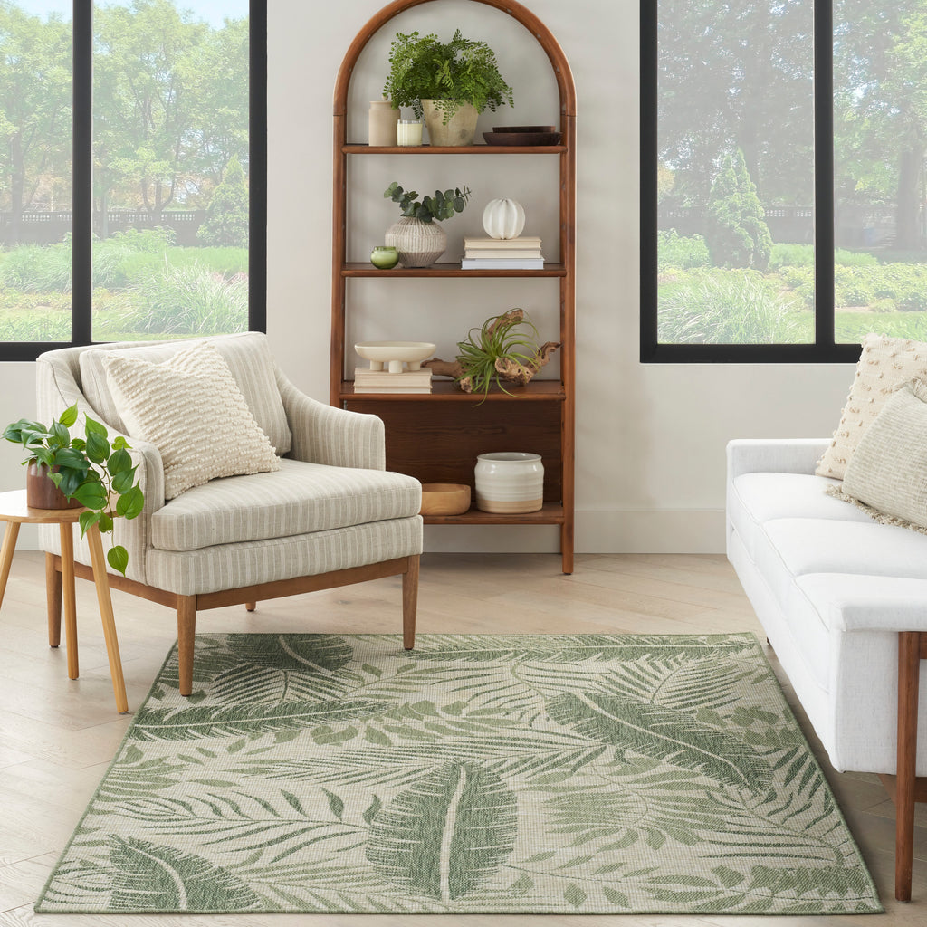 nourison garden oasis goa02 ivory green rug