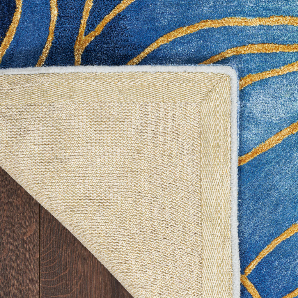 nourison prismatic prs32 blue gold rug