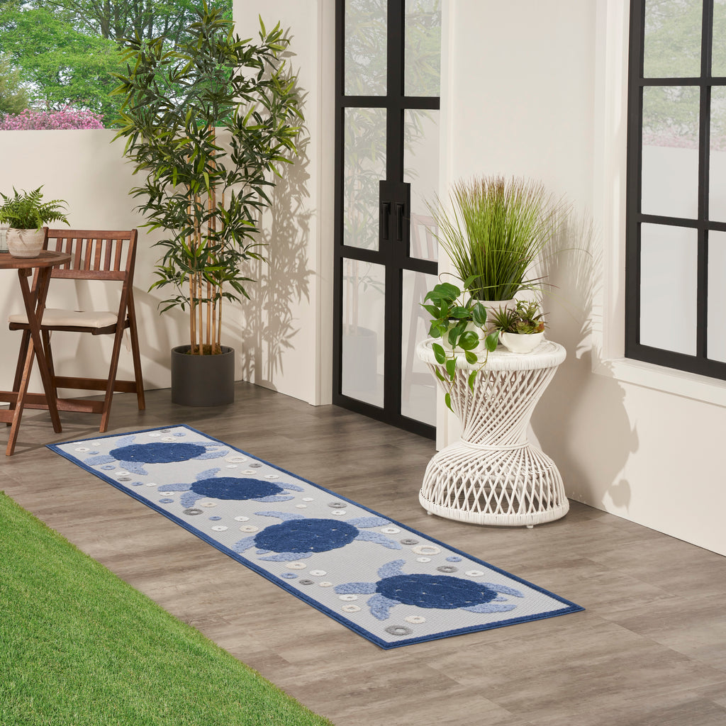nourison aloha alh27 navy blue rug