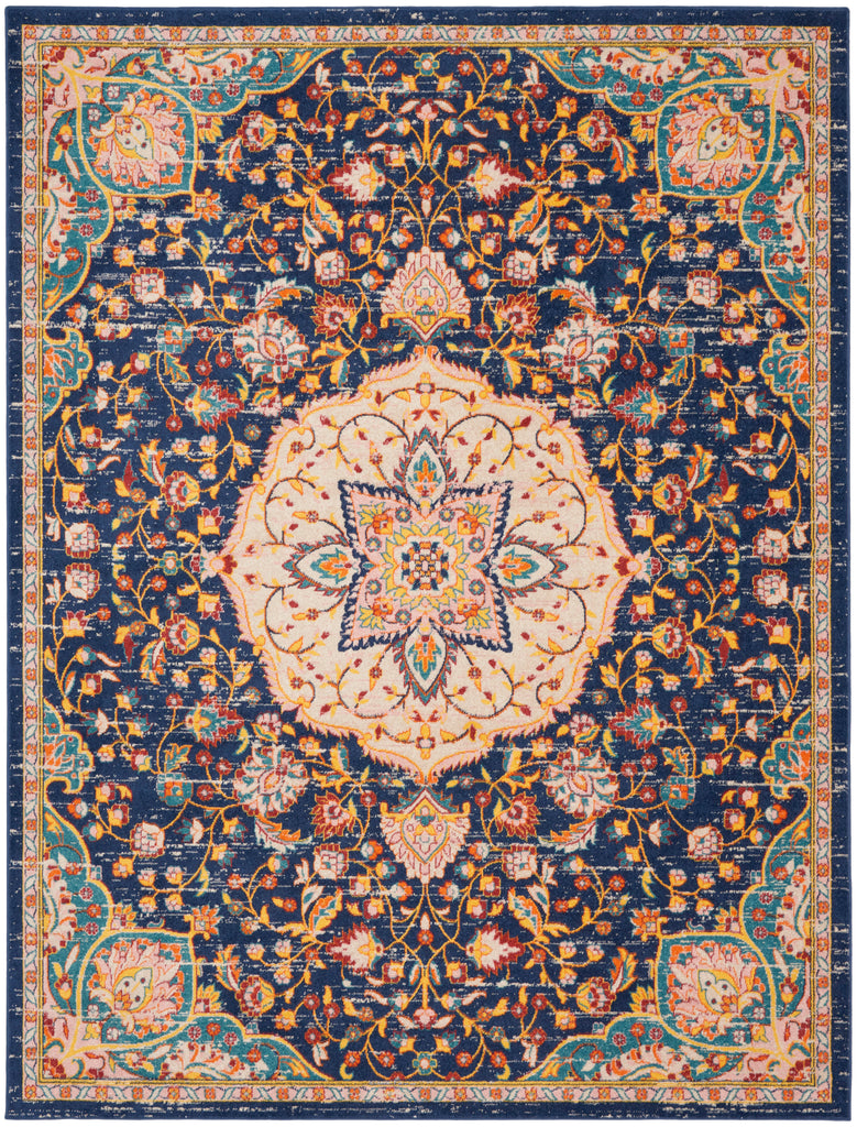 nourison passion psn22 navy multicolor rug