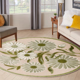 nourison aloha alh33 ivory green rug