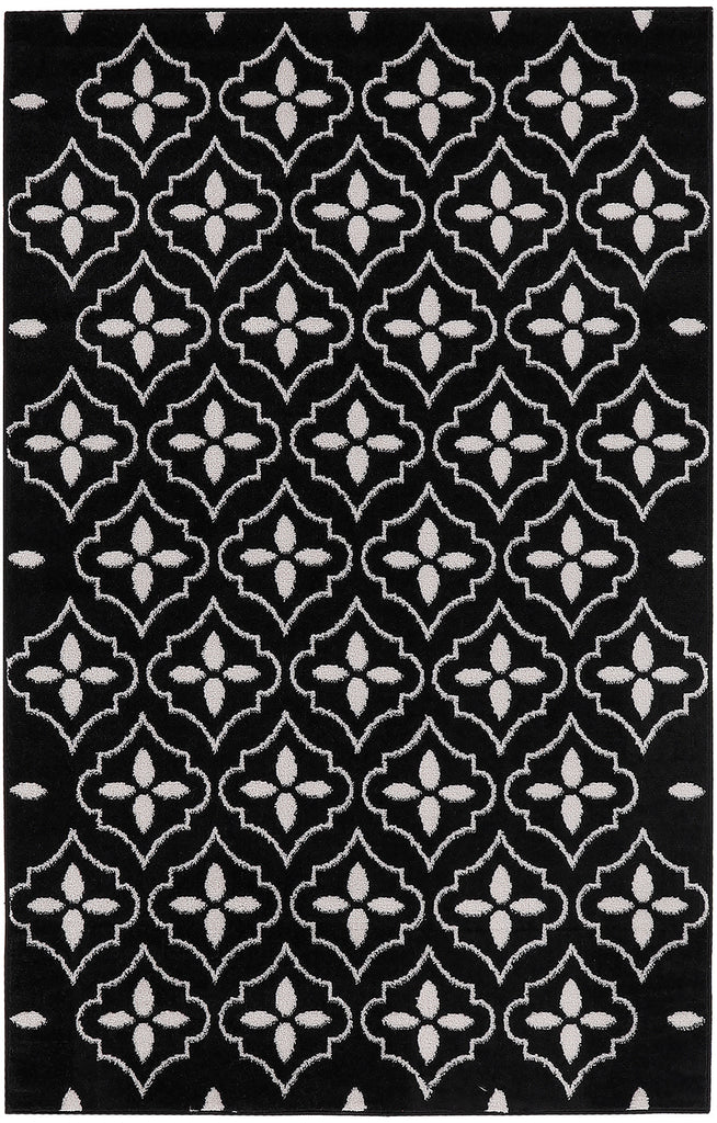 nourison nourison essentials nre04 black ivory rug