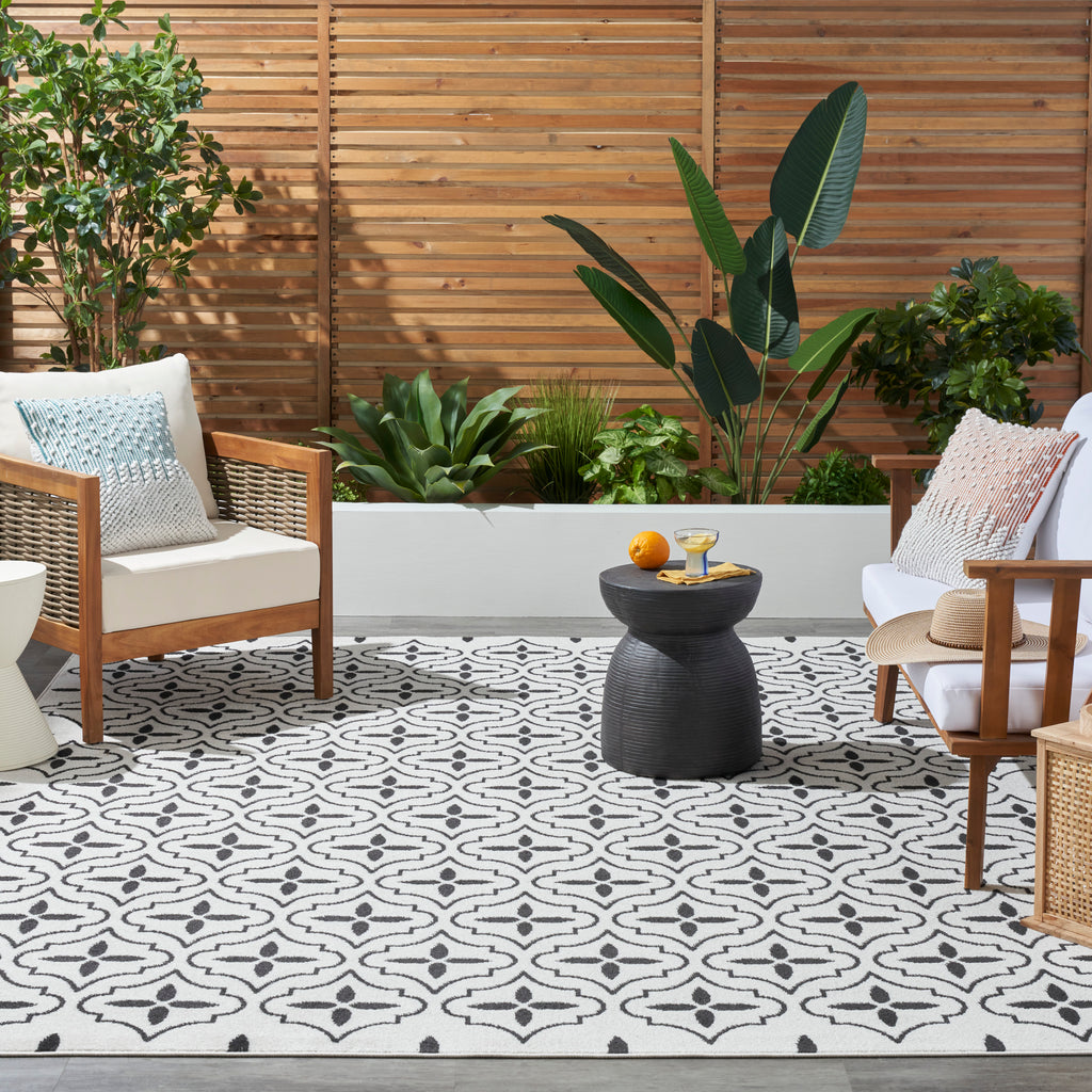 nourison nourison essentials nre04 ivory black rug