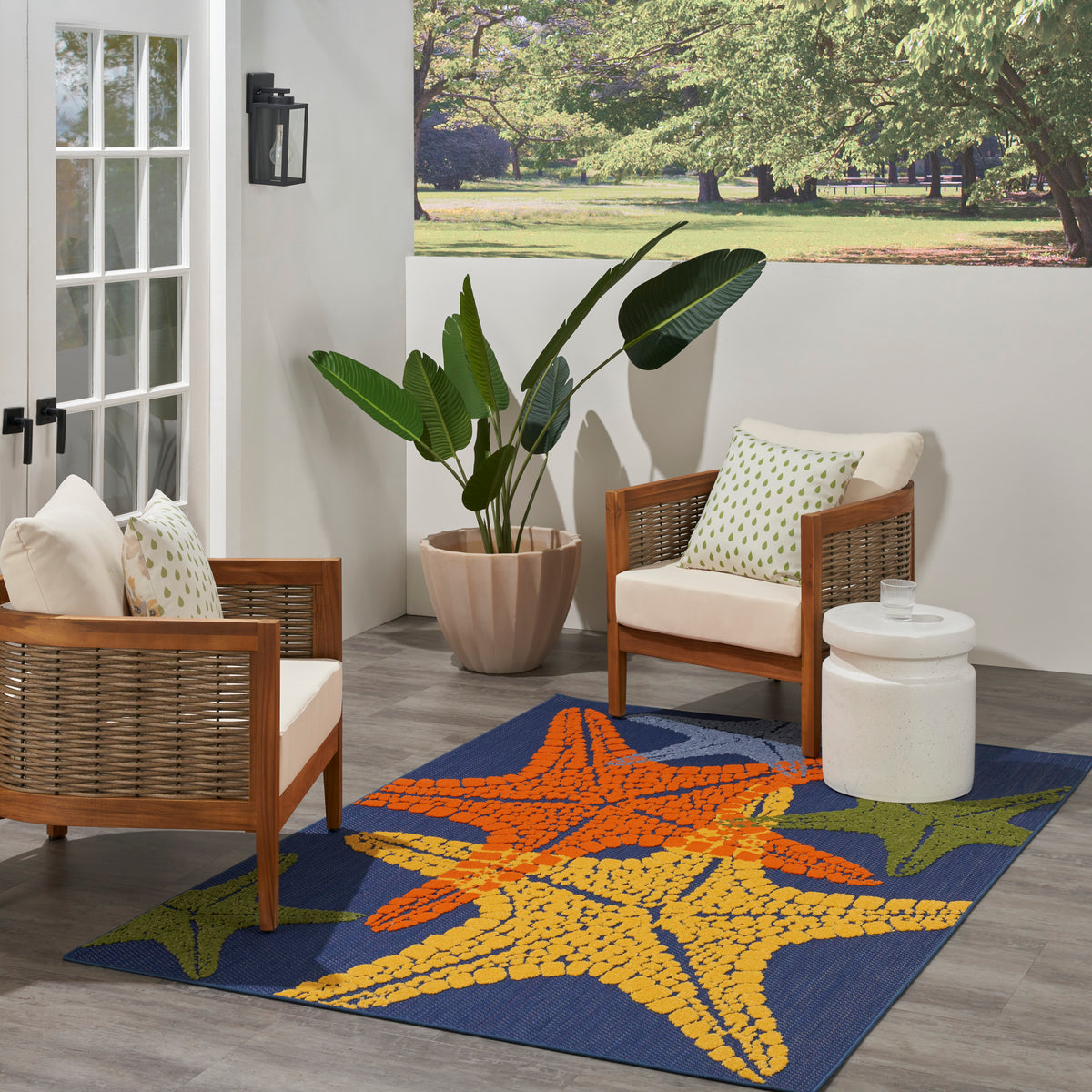 nourison aloha alh28 blue multicolor rug