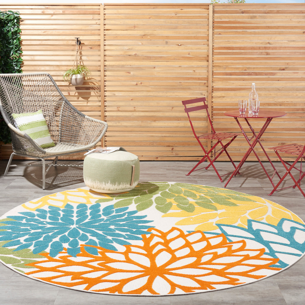 nourison aloha alh05 turquoise multicolor rug