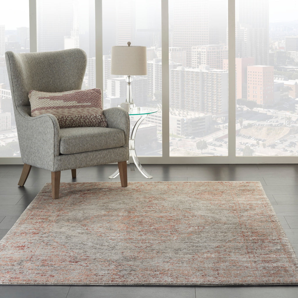 nourison lucent lcn07 silver red rug