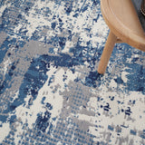 nourison grafix grf38 navy blue rug