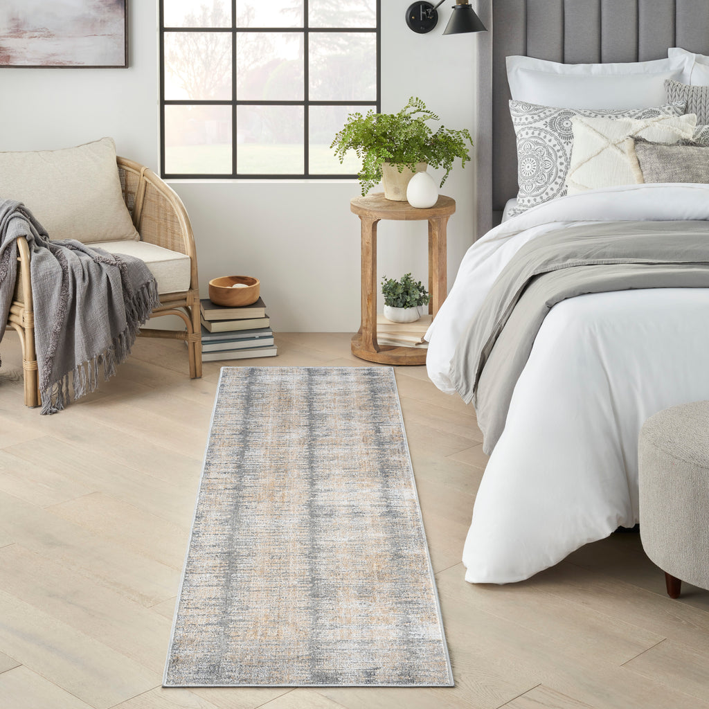 nourison abstract hues abh03 grey gold rug