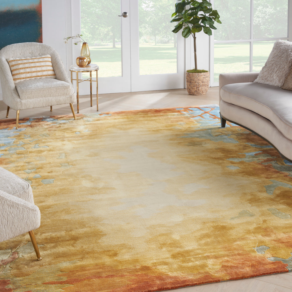 nourison prismatic prs29 gold multicolor rug