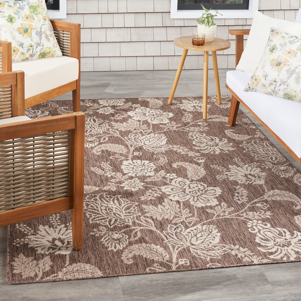 nourison garden oasis goa03 mocha rug