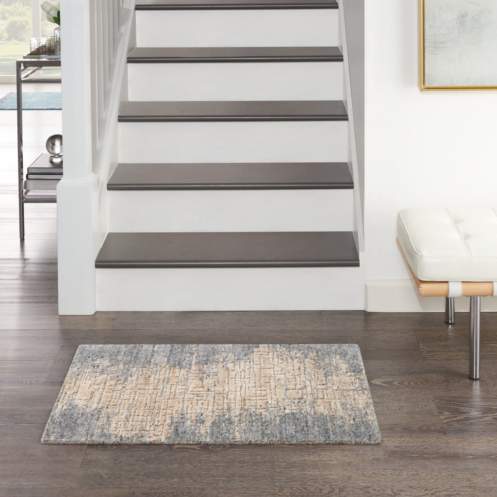 nourison harmony hay03 slate beige rug