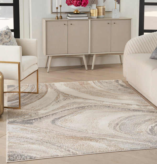 nourison brushstrokes bsk03 cream grey rug