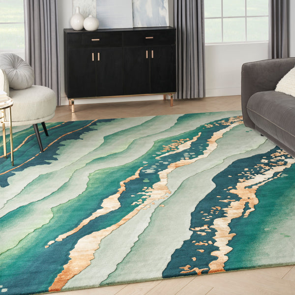 nourison prismatic prs30 emerald rug