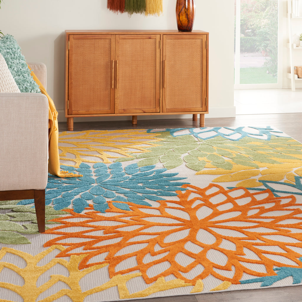 nourison aloha alh05 turquoise multicolor rug