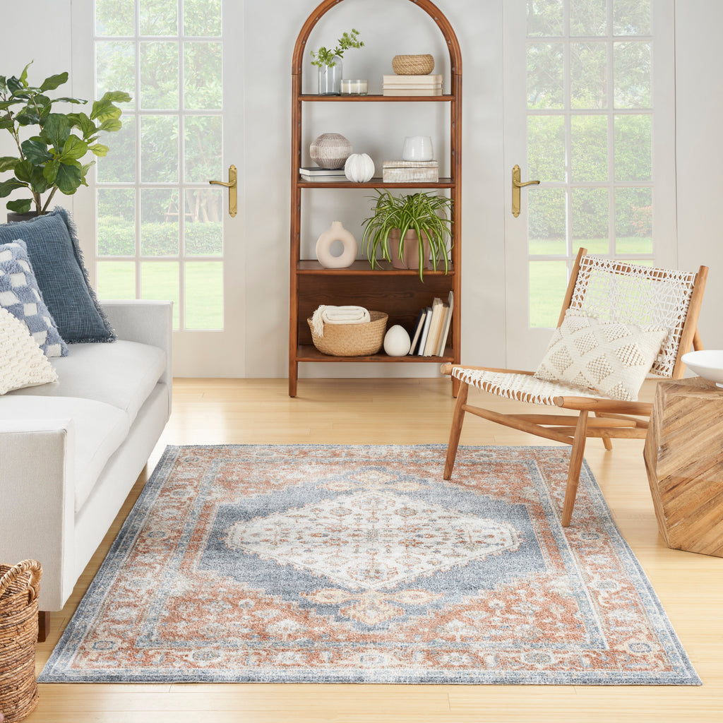 nourison astra machine washable asw11 denim multicolor rug