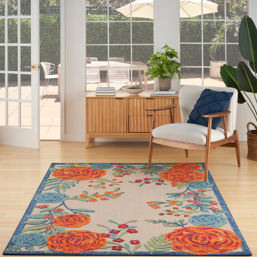 nourison aloha alh32 ivory multicolor rug