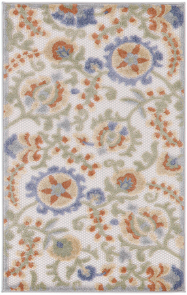 nourison aloha alh17 ivory blue rug