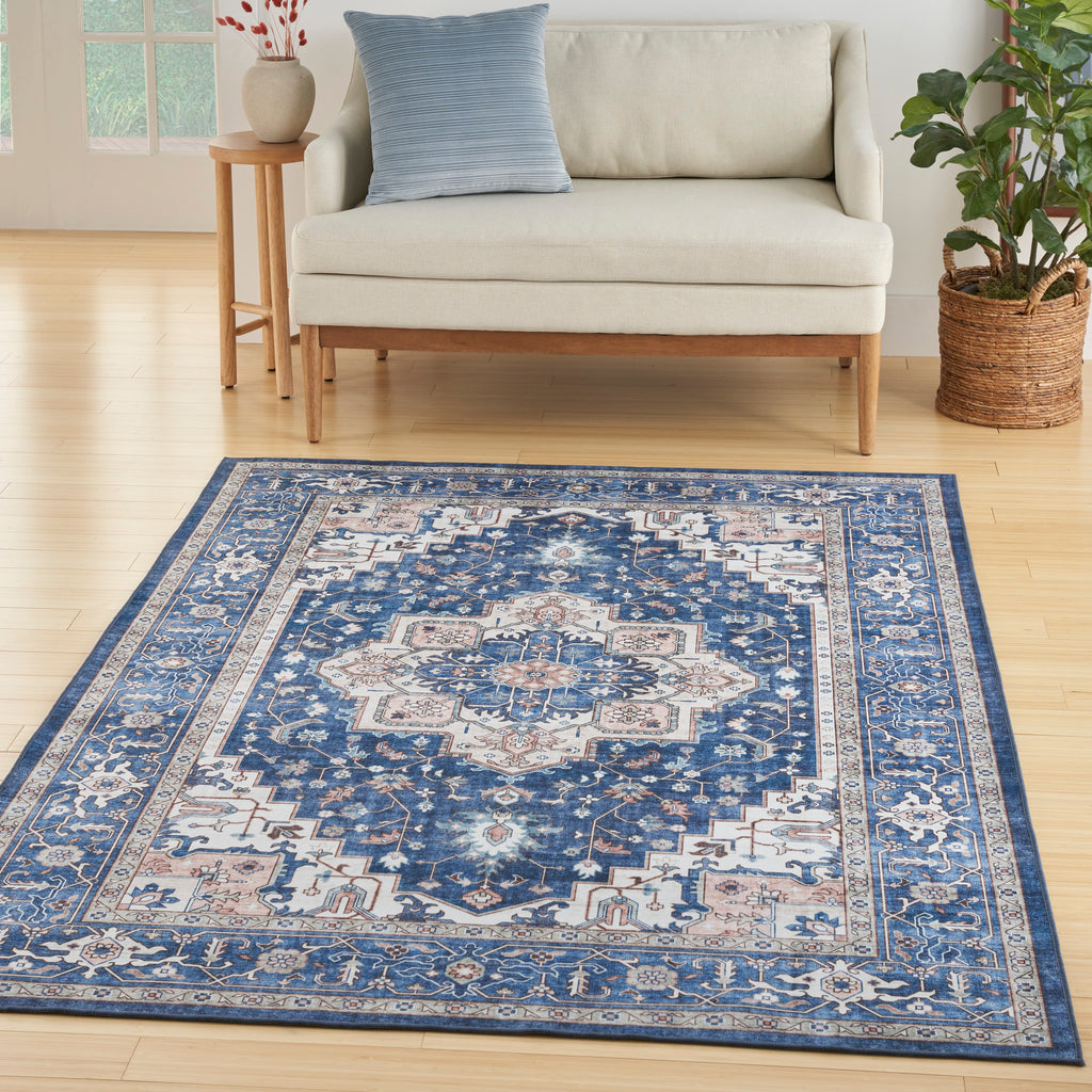nourison fulton ful10 navy ivory rug