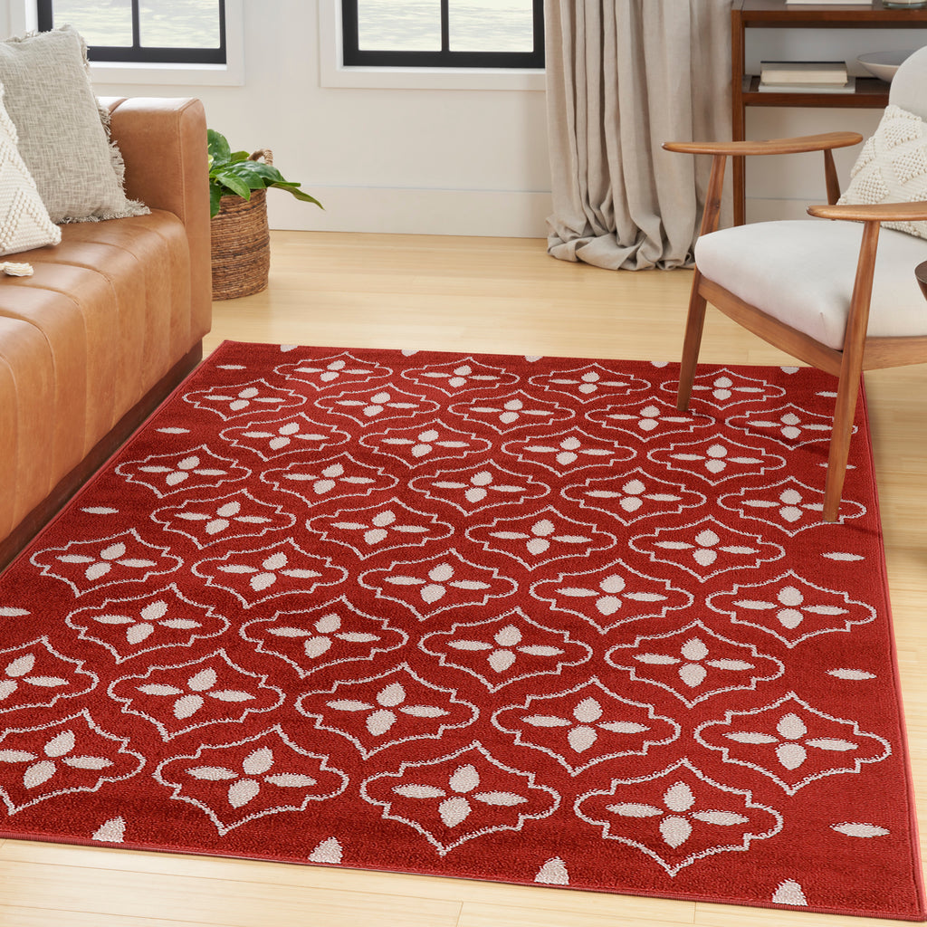 nourison nourison essentials nre04 brick ivory rug