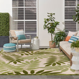 nourison aloha alh18 ivory green rug