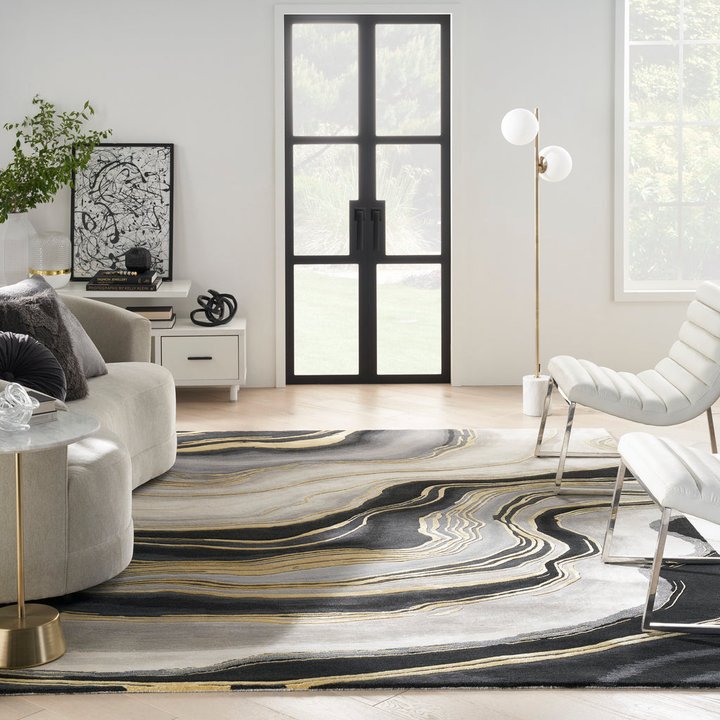 nourison prismatic prs31 charcoal grey rug